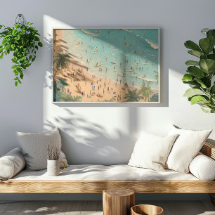 Poster Scène De Plage Tropicale Été côtier