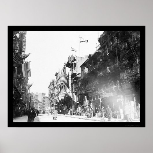 Poster Scène de rue à Chinatown, New York 1913 (Devant)