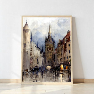 Poster Scène de rue à Munich, Ross Turner