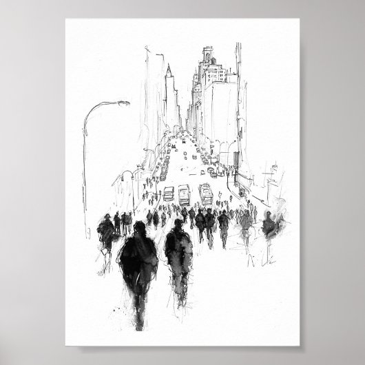 Poster Scène de rue Abstraite (Devant)