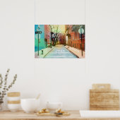 Poster Scène de rue arrière américaine Urban Pop Art (Cuisine)