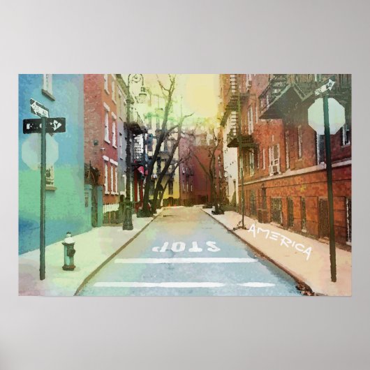 Poster Scène de rue arrière américaine Urban Pop Art (Devant)