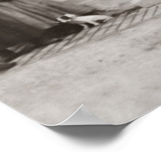 Poster Scène de rue du bar-café français (Coin)