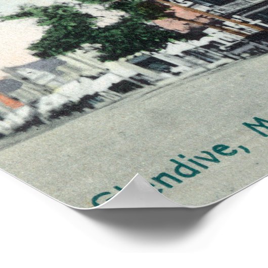 Poster Scène de rue Glendive, MT (Coin)