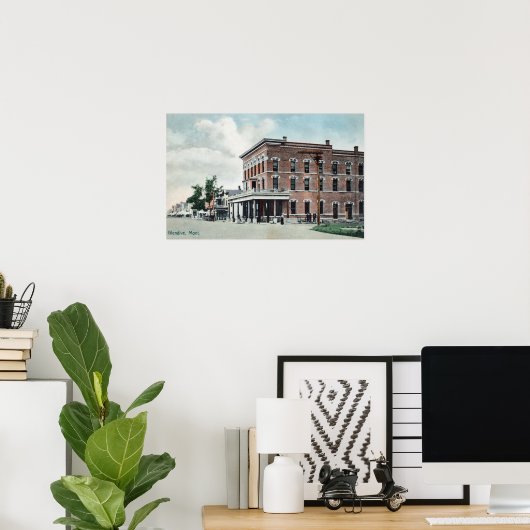 Poster Scène de rue Glendive, MT (Bureau à domicile)