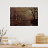 Poster Scène de rue Lune, 1882 (huile sur toile) (Cuisine)