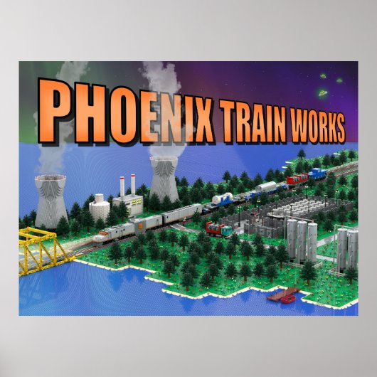 Poster Scène de train et de centrale nucléaire PTW Atomic (Devant)