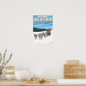 Poster Scène de traînée de chien - Katmai, Alaska (Cuisine)