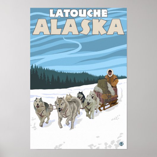Poster Scène de traînée de chien - Latouche, Alaska (Devant)