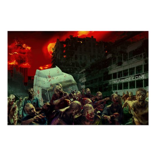 Poster Scène d'Halloween apocalyptique de SlipperyJoe gra (Devant)
