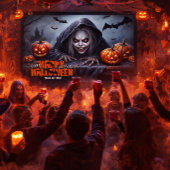 Poster Scène d'Halloween de goule encapuchonnée effrayant