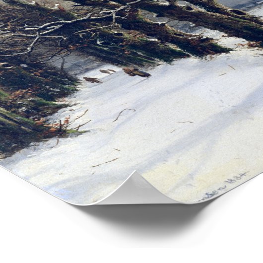 Poster Scène d'hiver, 19e siècle (Coin)