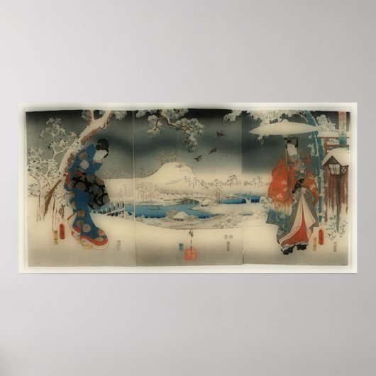 Poster scène d'hiver - art japonais vintage (Devant)