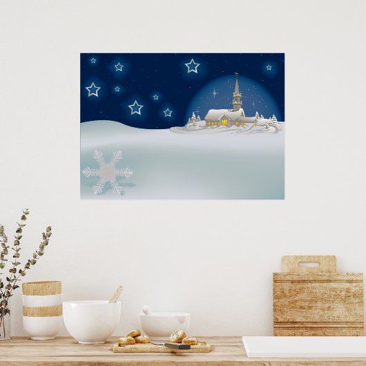 Poster Scène d'hiver de Noël (Cuisine)