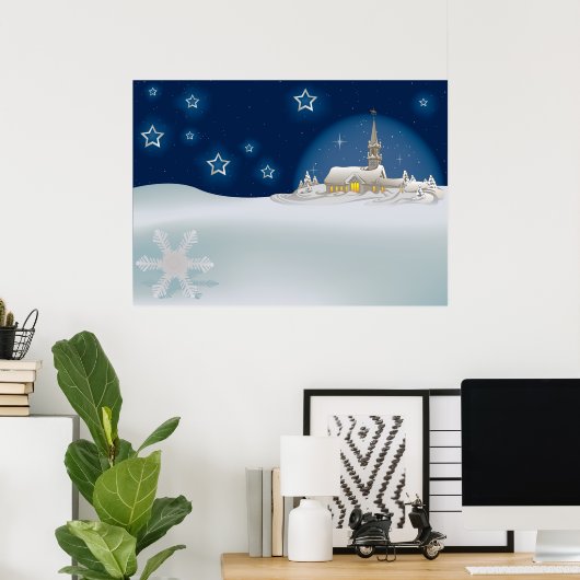 Poster Scène d'hiver de Noël (Bureau à domicile)
