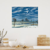 Poster Scène d'hiver Henry Farrer au clair de lune (Cuisine)