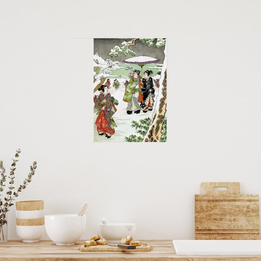 Poster Scène d'hiver japonaise (Cuisine)