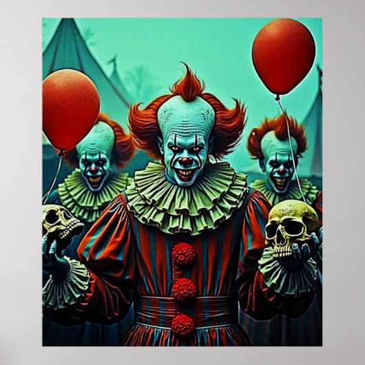 Poster Scène d'horreur de clown déplaisant (Devant)