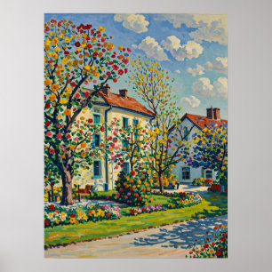 Poster Scène du parc Serene au début du printemps