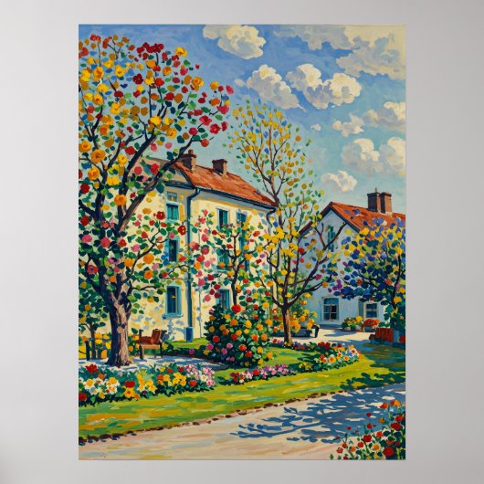 Poster Scène du parc Serene au début du printemps (Devant)