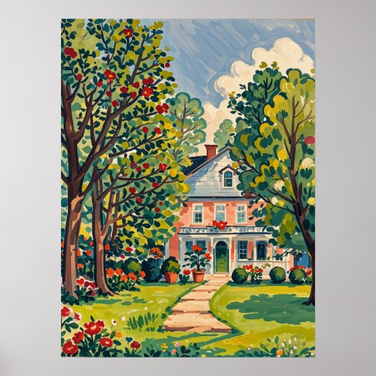 Poster Scène du parc Serene au début du printemps (Devant)