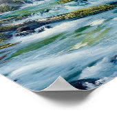 Poster Scène du ruisseau Roaring du Pacifique Nord-Ouest (Coin)