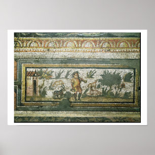 Poster Scène d'un dieu avec ses chèvres, détail de
