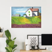 Poster scène en aquarelles (Bureau à domicile)