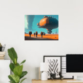 Poster scène épique de science-fiction (Bureau à domicile)