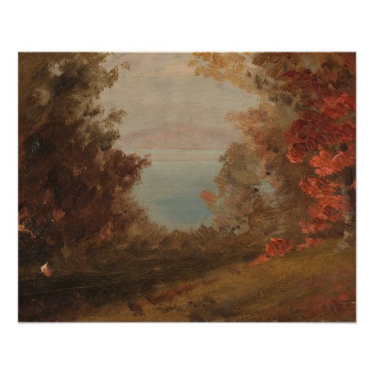 Poster Scène forestière En automne Hudson ou Maine 1860 A (Devant)