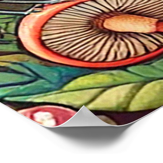 Poster Scène Forestière Vibrante Avec Faune (Coin)