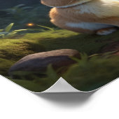 Poster Scène Forêt Magique avec lapin mignon (Coin)