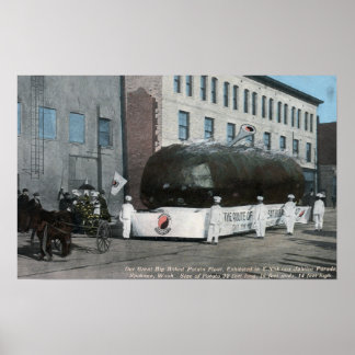 Poster Scène géante de flotteurs de pommes de terre cuite