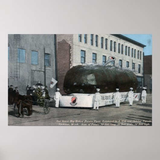 Poster Scène géante de flotteurs de pommes de terre cuite (Devant)