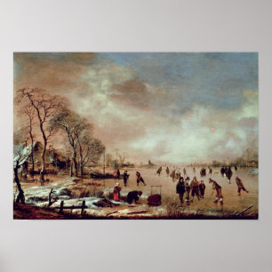 Poster Scène gelée de canal