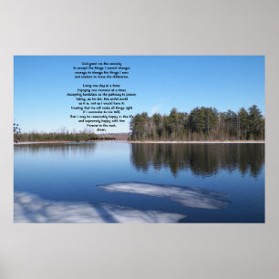 Poster Scène glaciale de rivière de printemps avec la