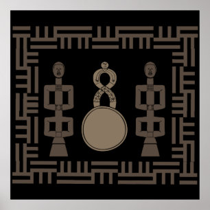 Poster scène guerrière de la tribu africaine