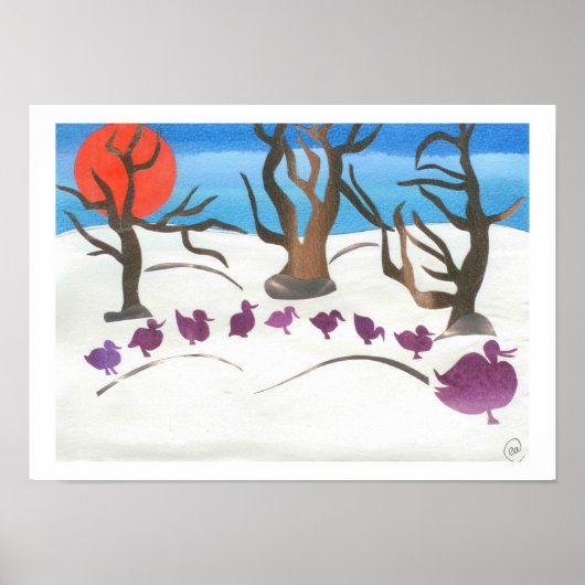 Poster Scène hivernale de faire place à la canalisation (Devant)