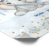 Poster Scène hivernale d'éléphant bébé - Nurserie (Coin)