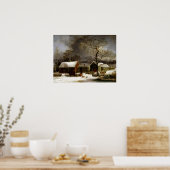 Poster Scène hivernale George Henry Durrie à New Haven (Cuisine)