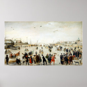 Poster Scène hivernale Hendrick Avercamp sur un canal gel