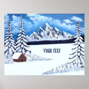 Poster Scène hivernale merveilleuse