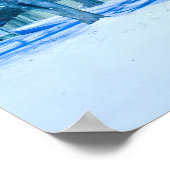 Poster Scène hivernale montrant grange rouge dans la neig (Coin)