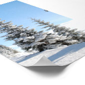 Poster Scène hivernale neige avec arbres de Noël (Coin)