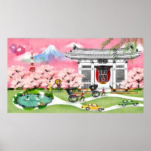 Poster Scène japonaise