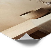 Poster Scène japonaise minimale avec fleurs douces et arg (Coin)