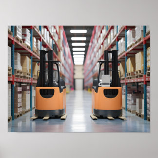 Poster Scène logistique dynamique - Entrepôt de détail