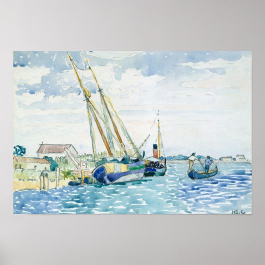 Poster Scène marine Bateaux près de Venise (Devant)