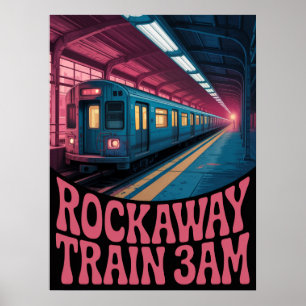 Poster Scène nocturne de la plateforme du métro Rockaway