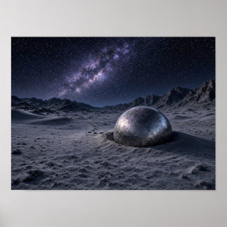 Poster Scène nocturne mystique du désert